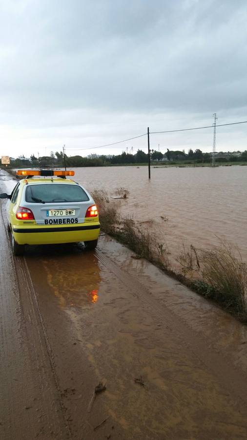 La lluvia inunda las zonas rurales de La Janda