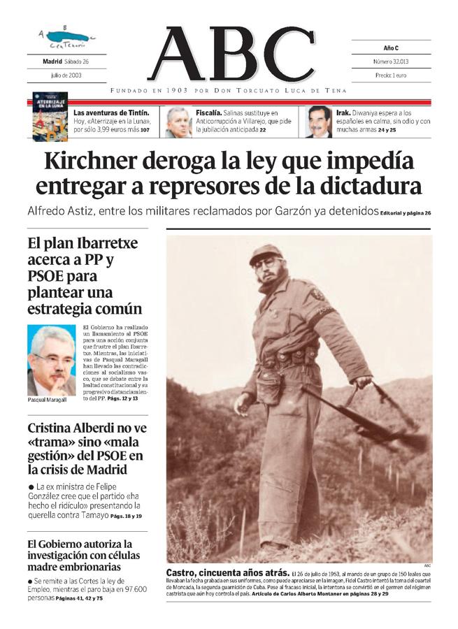 Portada de ABC del 26 de julio de 2006. 