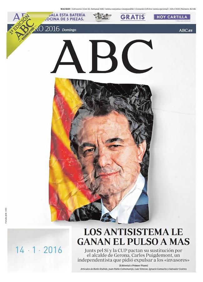 La caída (política) de Artur Mas fue una de las noticias más destacadas del mes de enero