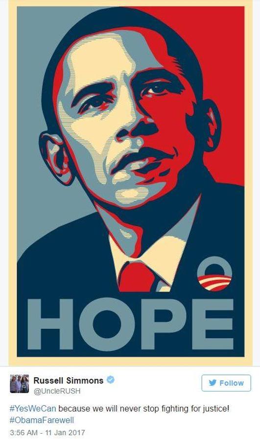 Russell Simmons (empresario). «#YesWeCan porque nunca dejaremos de luchar por la justicia!»