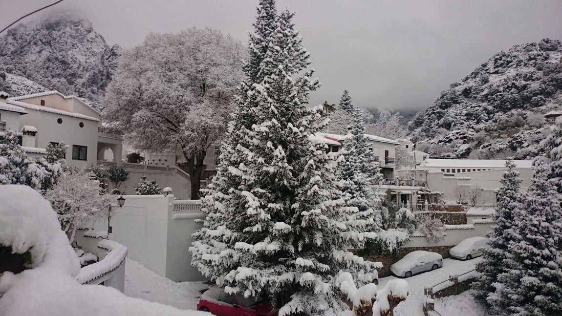 La nieve cubre de un manto blanco la Sierra de Cádiz