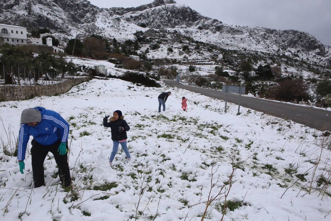 La nieve cubre de un manto blanco la Sierra de Cádiz