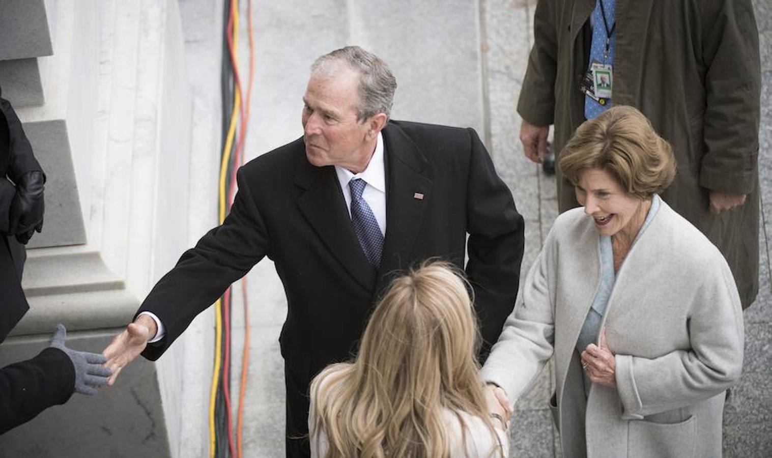 El expresidente George W. Bush y su mujer. 