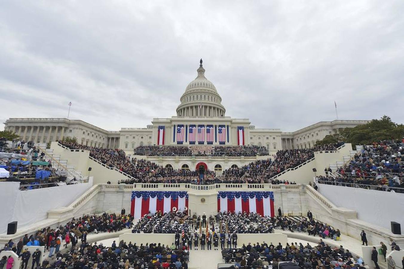 La visión del escenario donde Trump ha jurado su cargo en Washington. 