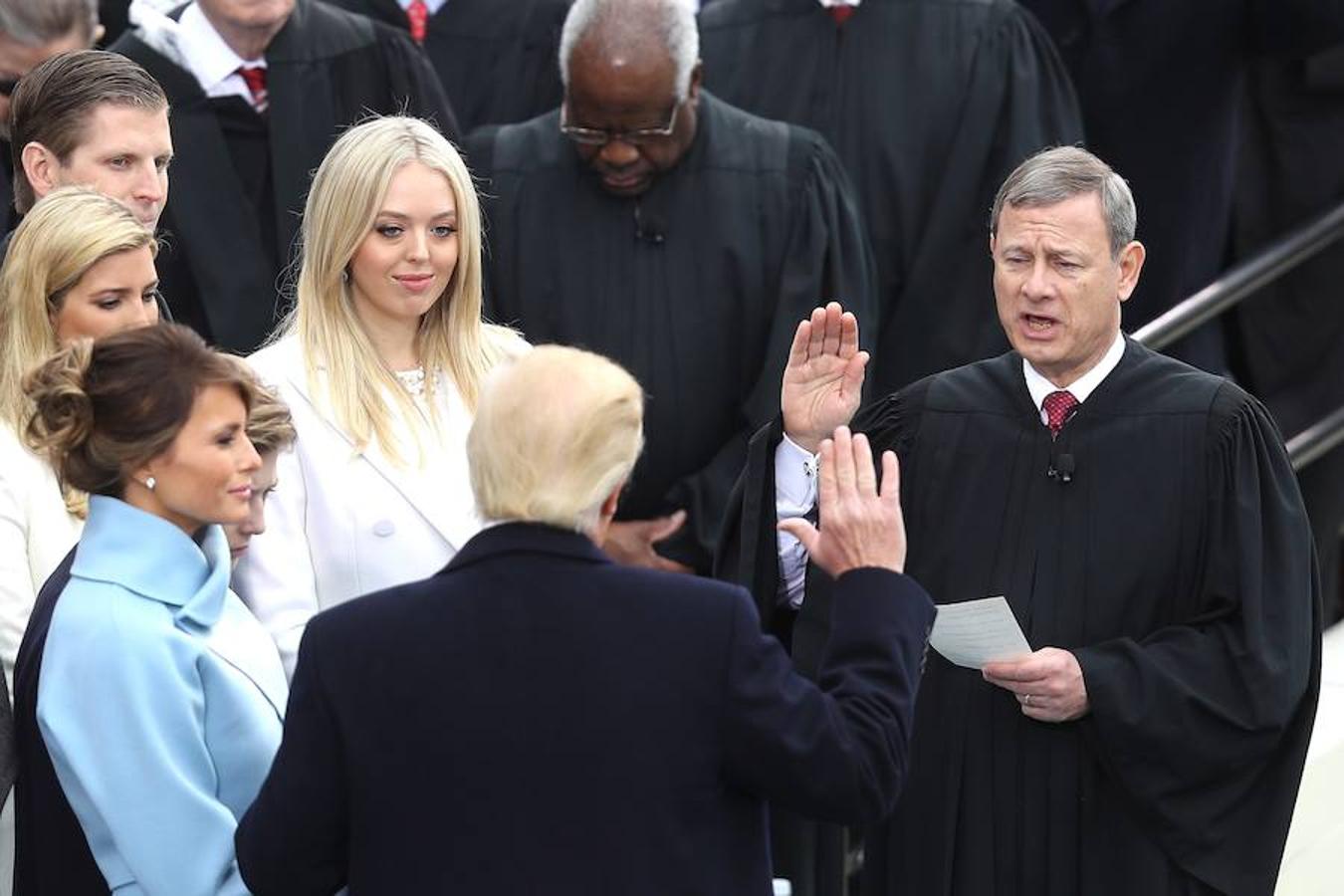 Trump, durante la jura de su cargo como presidente