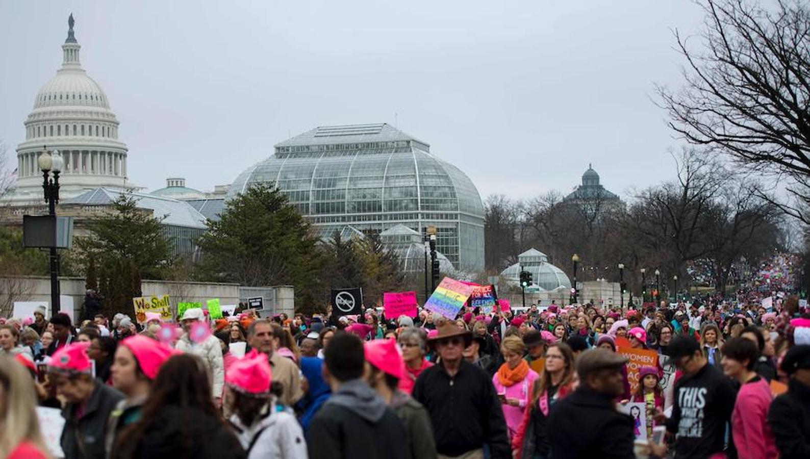 Marcha de mujeres contra Trump en Washington, epicentro de la protesta mundial.. 