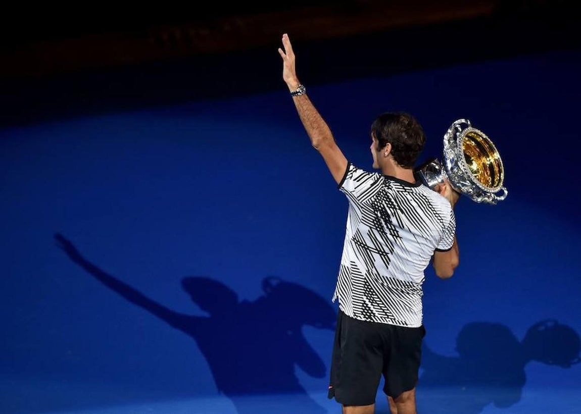 Así ha celebrado Federer su título en el Open de Australia
