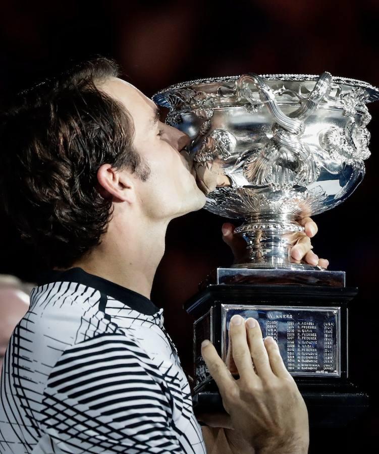 Así ha celebrado Federer su título en el Open de Australia