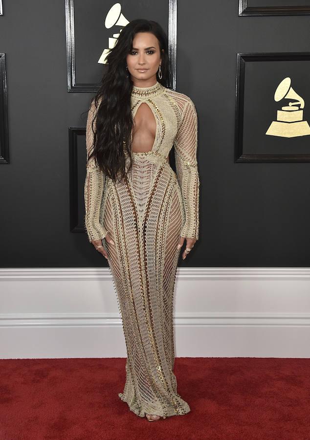 Demi Lobato, en la alfombra roja de los Grammy 2017. 