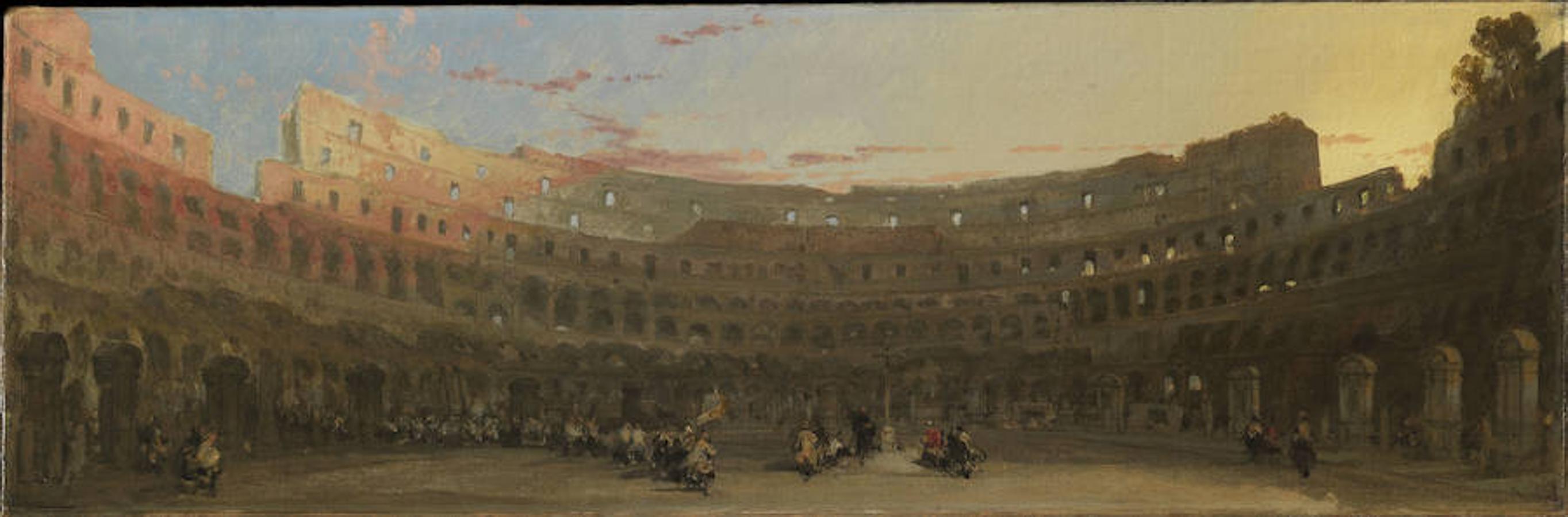 Interior del Coliseo al atardecer. Óleo sobre lienzo, años cincuenta del siglo XIX. David Roberts