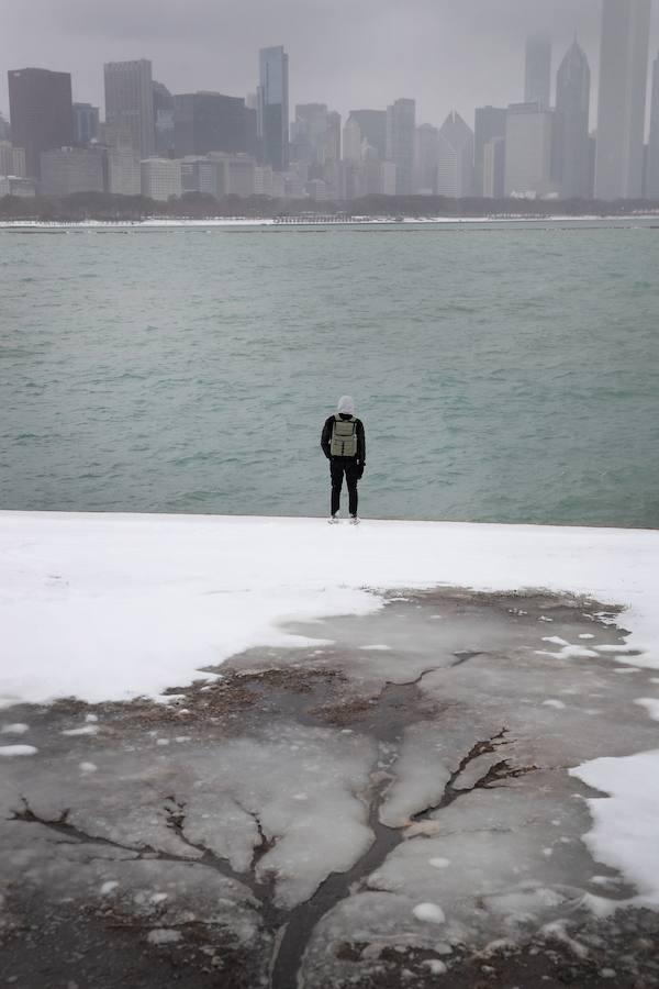 Congelaciones en el lago Michigan. 