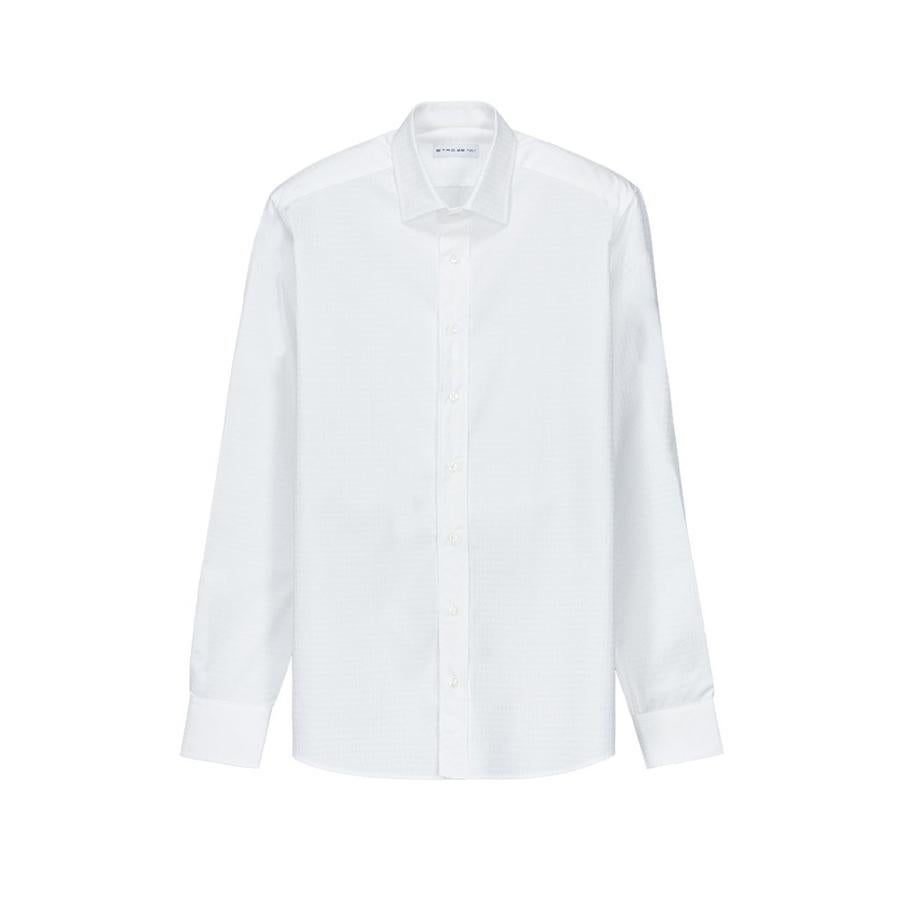 Camisa jaquard de algodón blanco (210€)