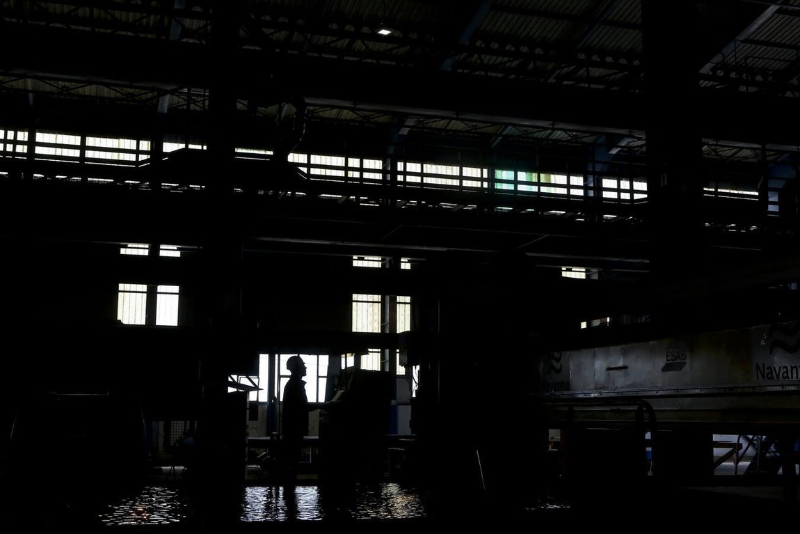 Corte de chapa en Navantia Puerto Real de la subestación &#039;East Anglia One&#039;