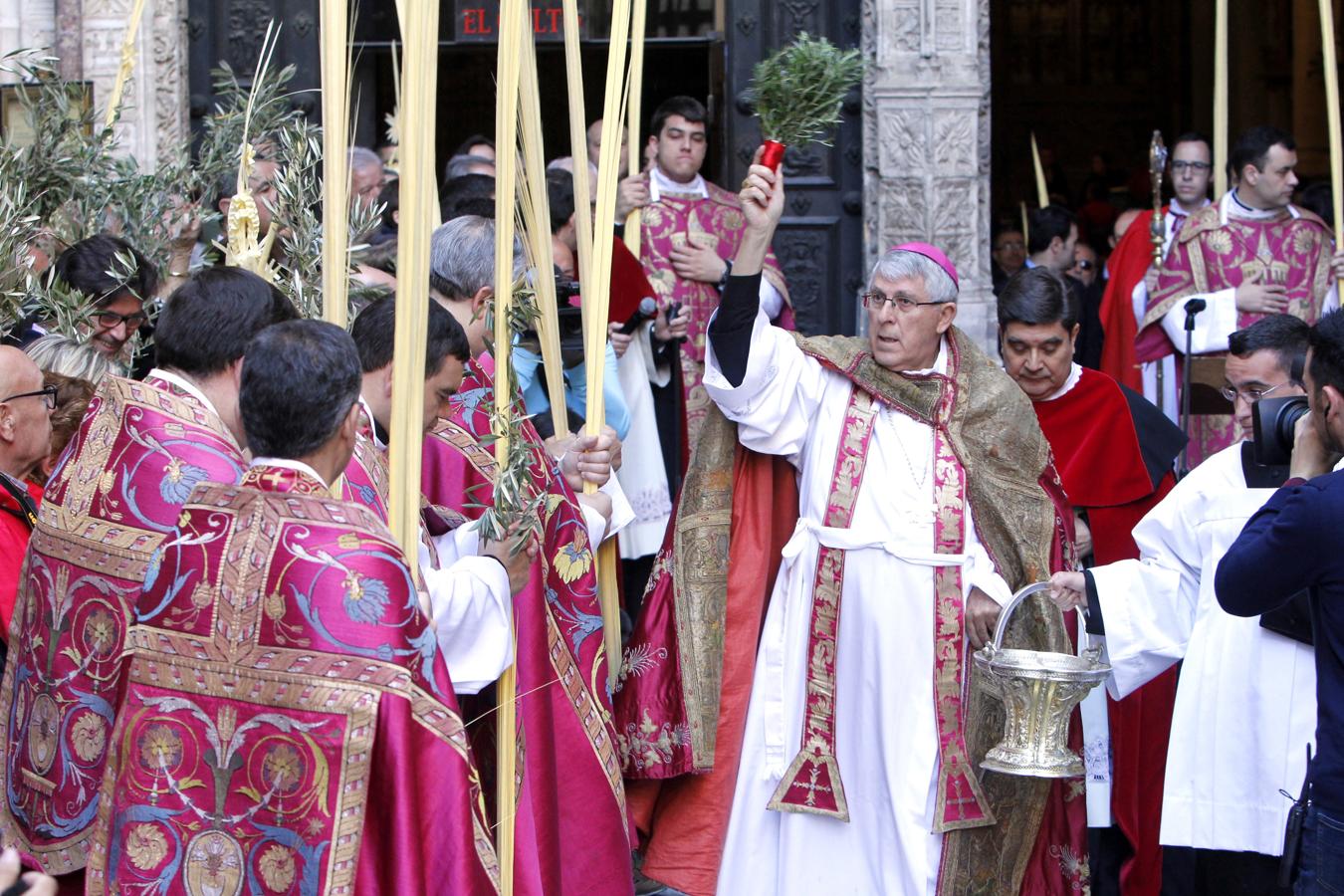 El arzobispo, Braulio Rodríguez, en la bendición de las palmas. 