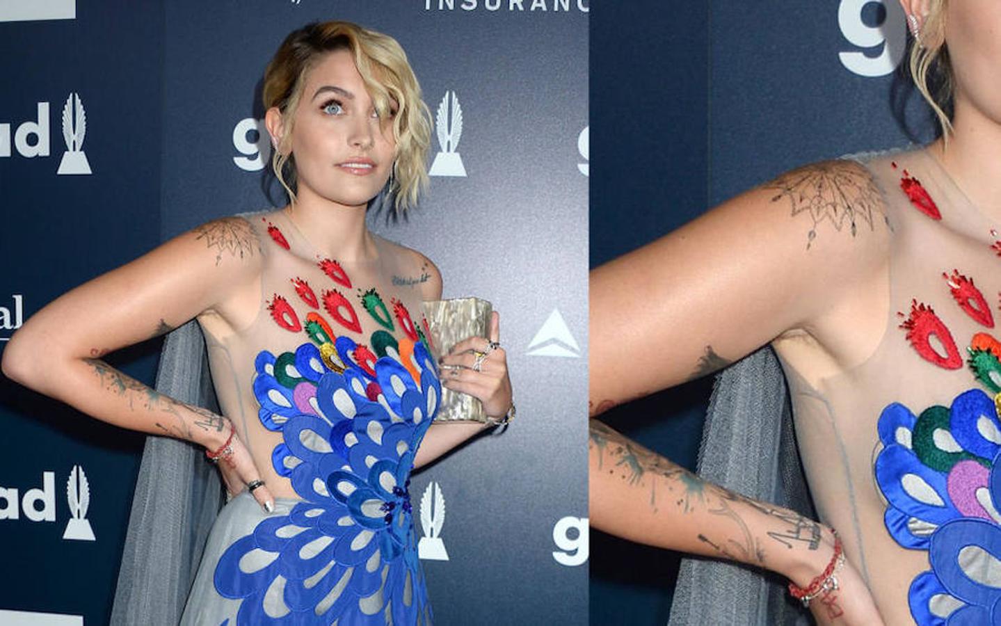 Paris Jackson, actriz. La hija del Rey del pop, presumió de vello en sus axilas en la alfombra roja de la entrega de los GLAAD Media Awards. Días antes, la modelo de 19 años había causado una controversia en redes sociales al una foto en la que lucía las axilas al natural, algo por lo que recibió toda clase de críticas. «No me di cuenta que la gente se iba a molestar tanto por los pelos de mis axilas», dijo en un video en Instagram Story, «No me di cuenta de que era un problema. Es muy chistoso. La gente está muy enojada»