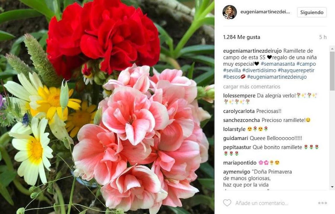 Eugenia Martínez de Irujo. La casa de Alba son fieles a las tradiciones. Todos los años acuden a Sevilla para vivir muy de cerca las procesiones