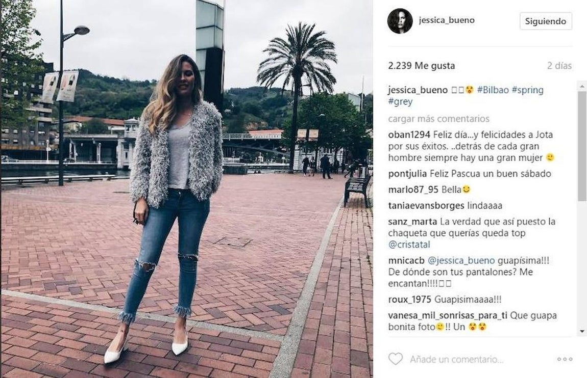 Jessica Bueno. Mientras que la gran mayoría de celebrities han aprovechado la Semana Santa para disfrutar de los primeros rayos de sol o asistir a las tradicionales procesiones, Jessica Bueno ha viajado a Bilbao a pesar del frío