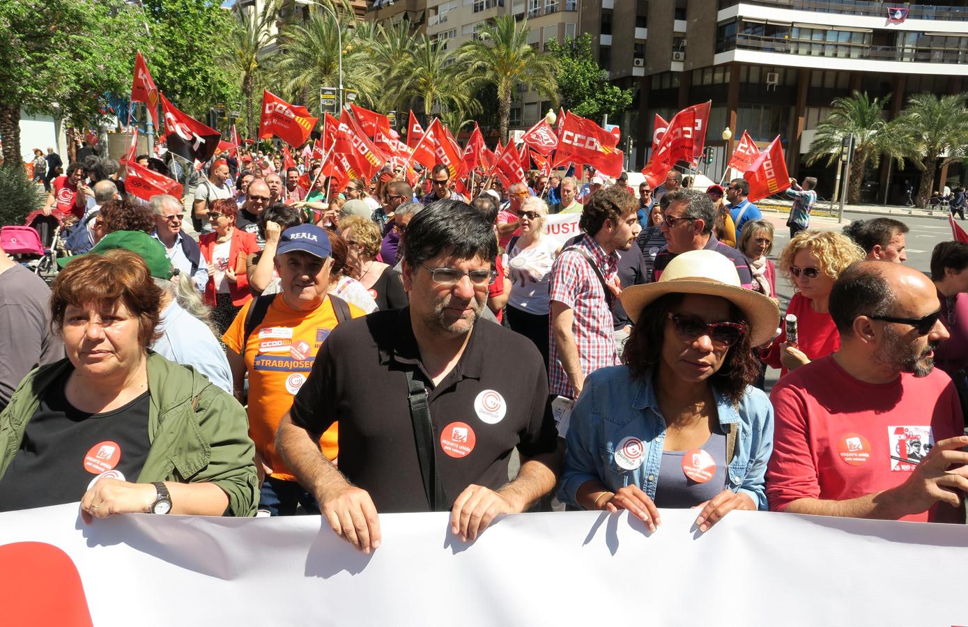 Miguel Ángel Pavón, en las manifestaciones del Primero de Mayo