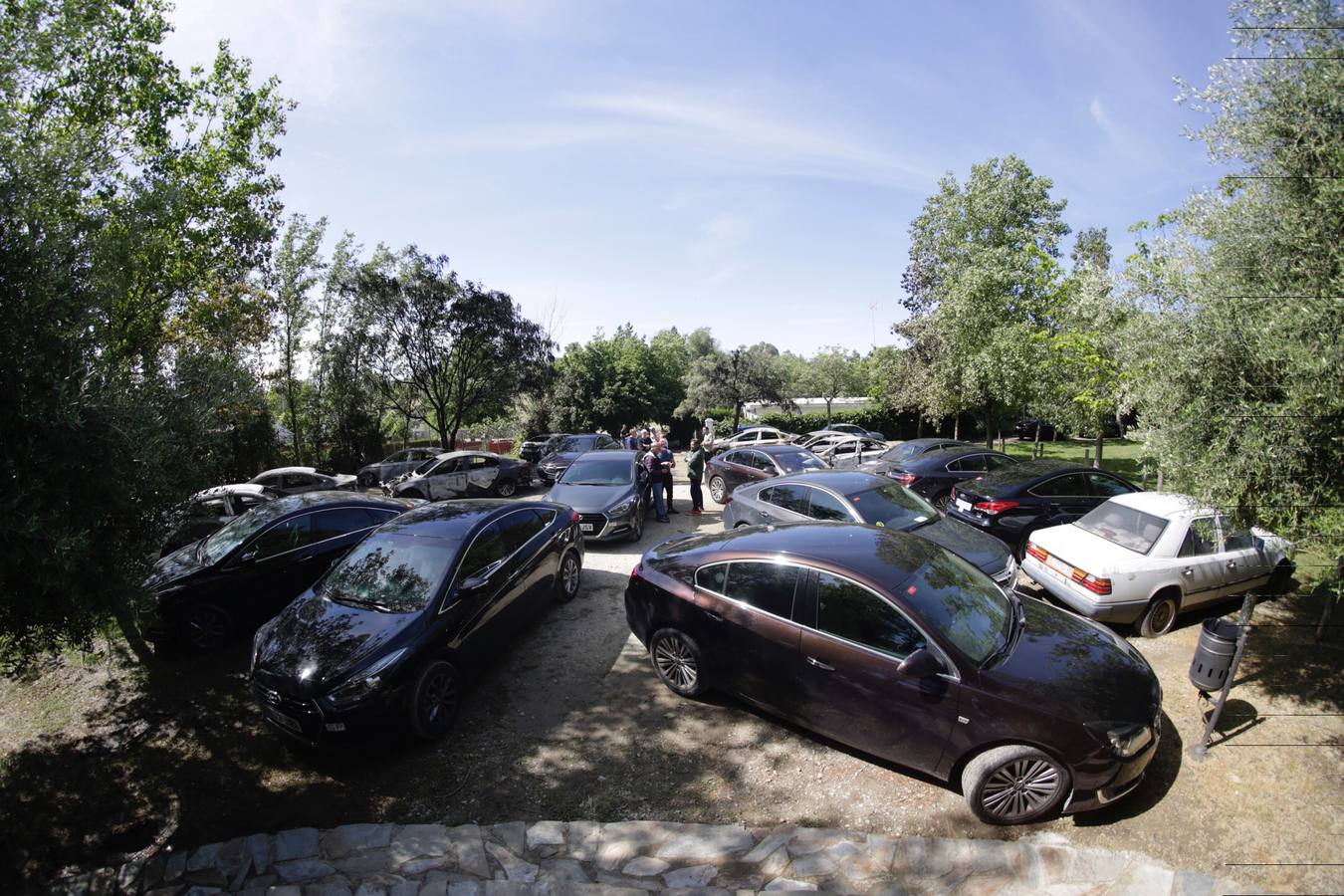 La empresa había alquilado esta finca para guardar por la noche los coches que ha desplazado a Sevilla para prestar servicio durante la Feria de Abril (24 en total) y para que los conductores puedan descansa