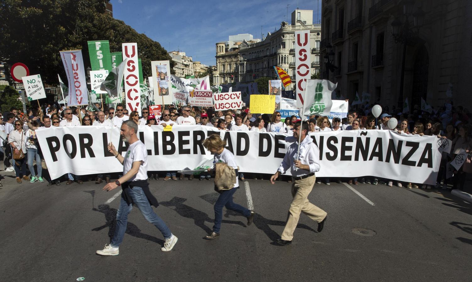 Manifestación en Valencia «por la libertad de enseñanza»