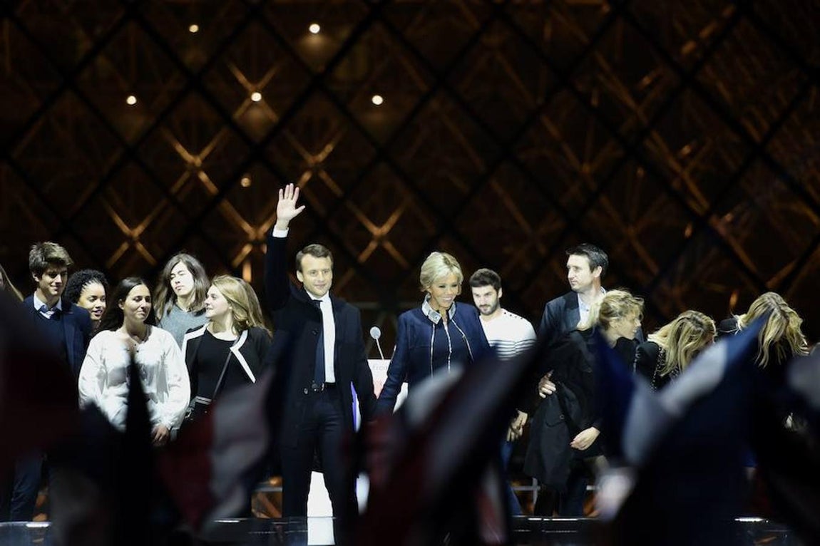 La celebración de Emmanuel Macron, en imágenes