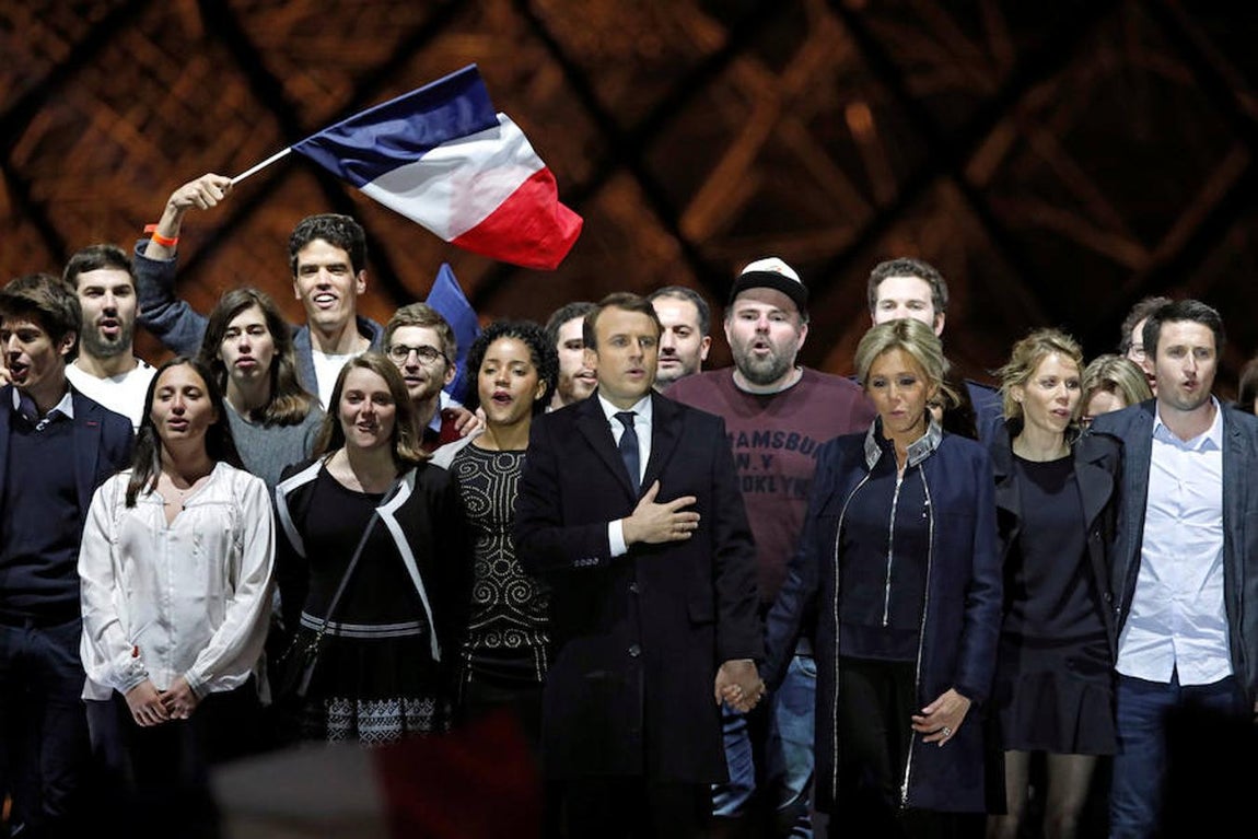 La celebración de Emmanuel Macron, en imágenes