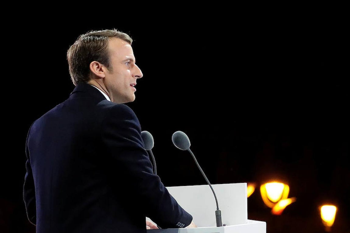 La celebración de Emmanuel Macron, en imágenes