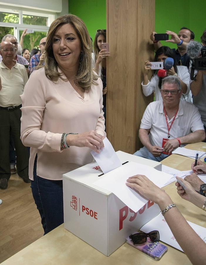 Susana Díaz votando en las primarias. 