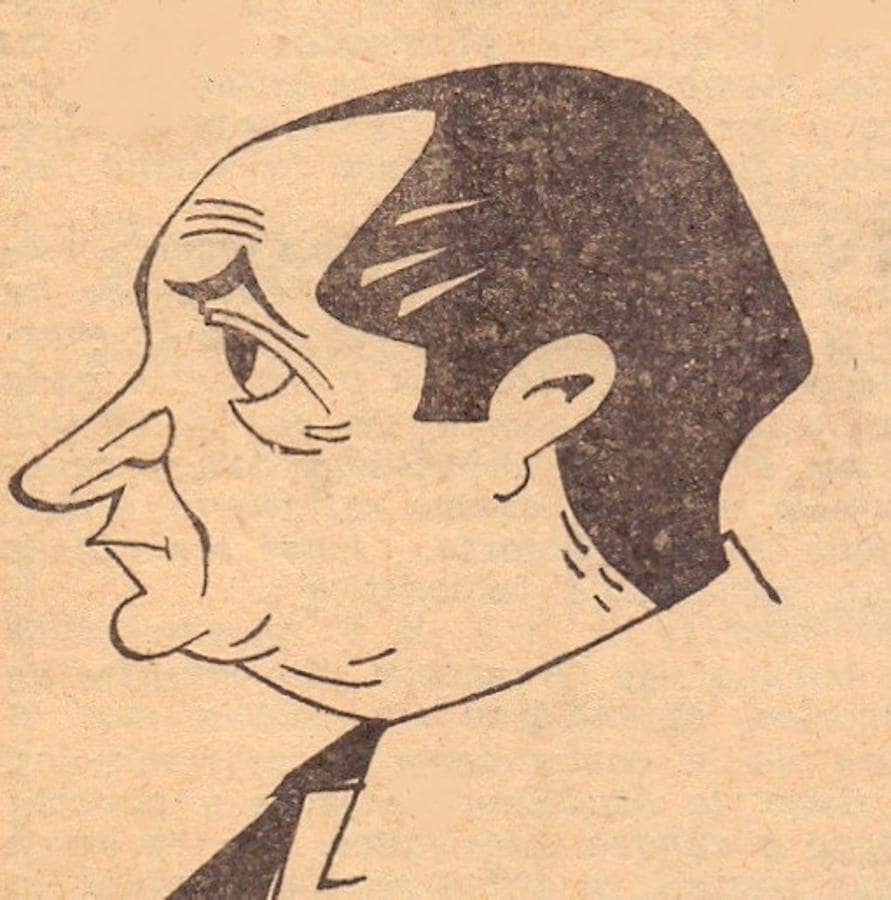 Caricatura de Matías Martín Sanabria, firmada por Juan Palencia en El Norte de Castilla, en enero de 1960