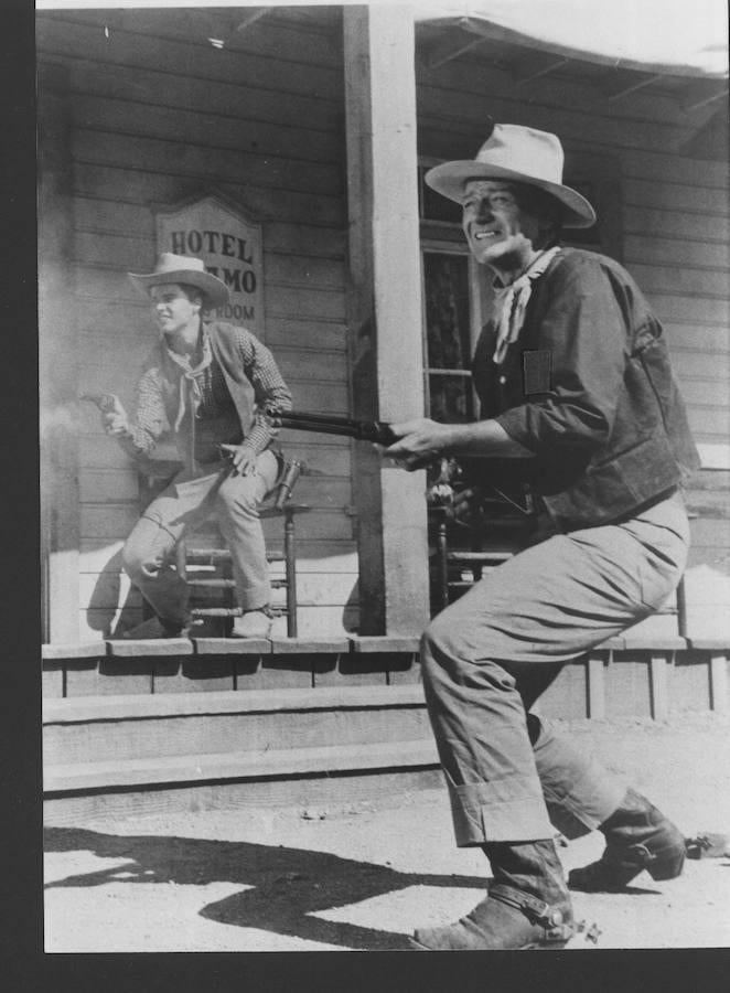Río Bravo  (1959). John Wayne, Dean Martin y Ricky Nelson a las órdenes de Howard Hawks en el filme