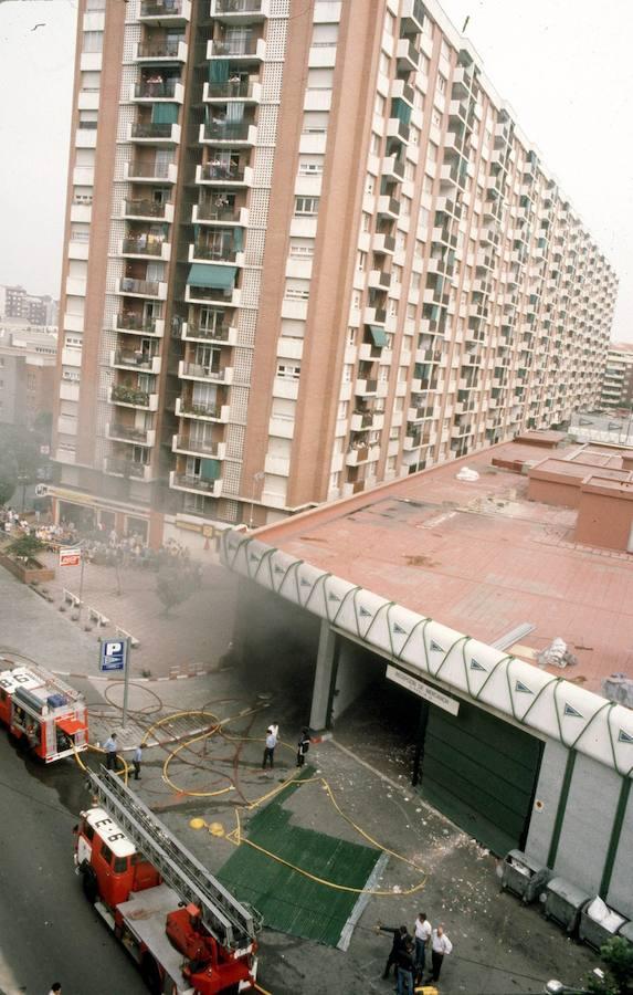 Aparcamiento en el que se produjo la explosión. 