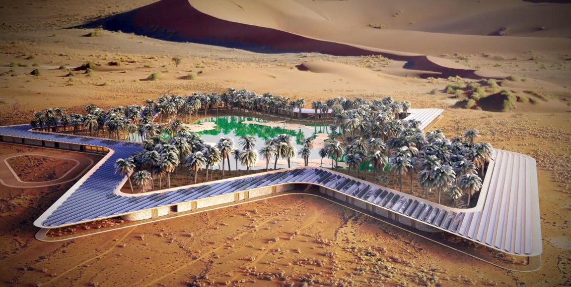 El complejo hotelero tendrá una instalación de paneles solares con las que abastecer de energía el resort.