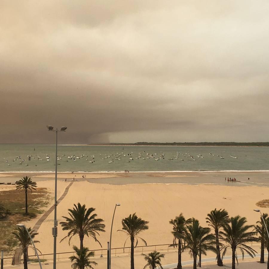 La nube de cenizas sobre Sanlúcar