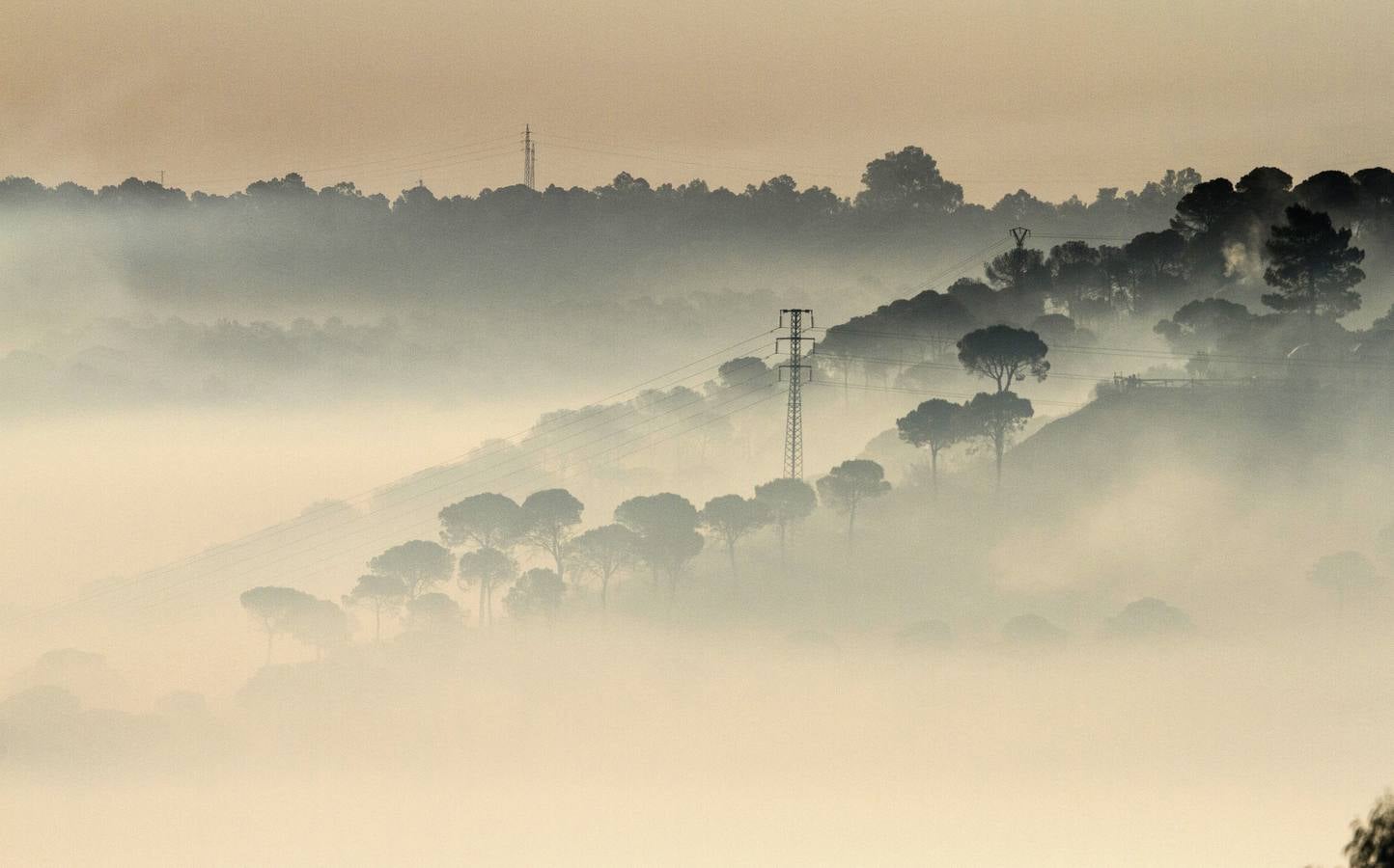 La existencia de una espesa nube de humo sobre el perímetro del incendio declarado ayer en el barrio de Bellavista, en Minas de Riotinto (Huelva), está dificultando la incorporación de los primeros medios aéreos a la extinción del fuego