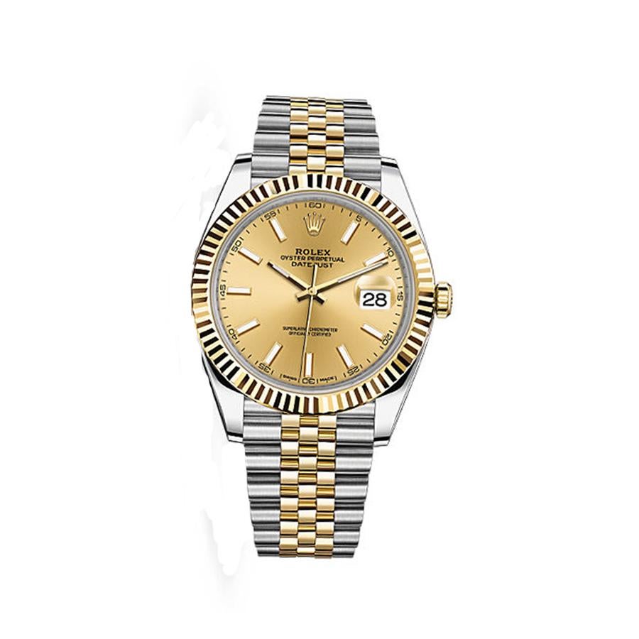 Datejust. La casa relojera y Christian Bale siempre serán recordados en la historia del cine por la película American Psycho, en la cual el Oyster de 41 mm en acero y oro amarillo coprotagoniza varias escenas junto al actor (11.750 €).