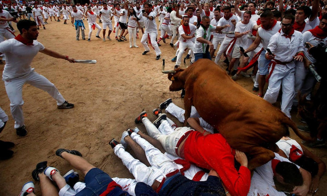 Cuarto encierro de Sanfermines 2017. 