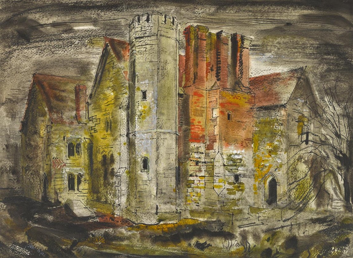 Notley Abey, Pintura de John Piper en la cual el artista refleja el aspecto dramático de la morada (8.950 - 13.424 €).