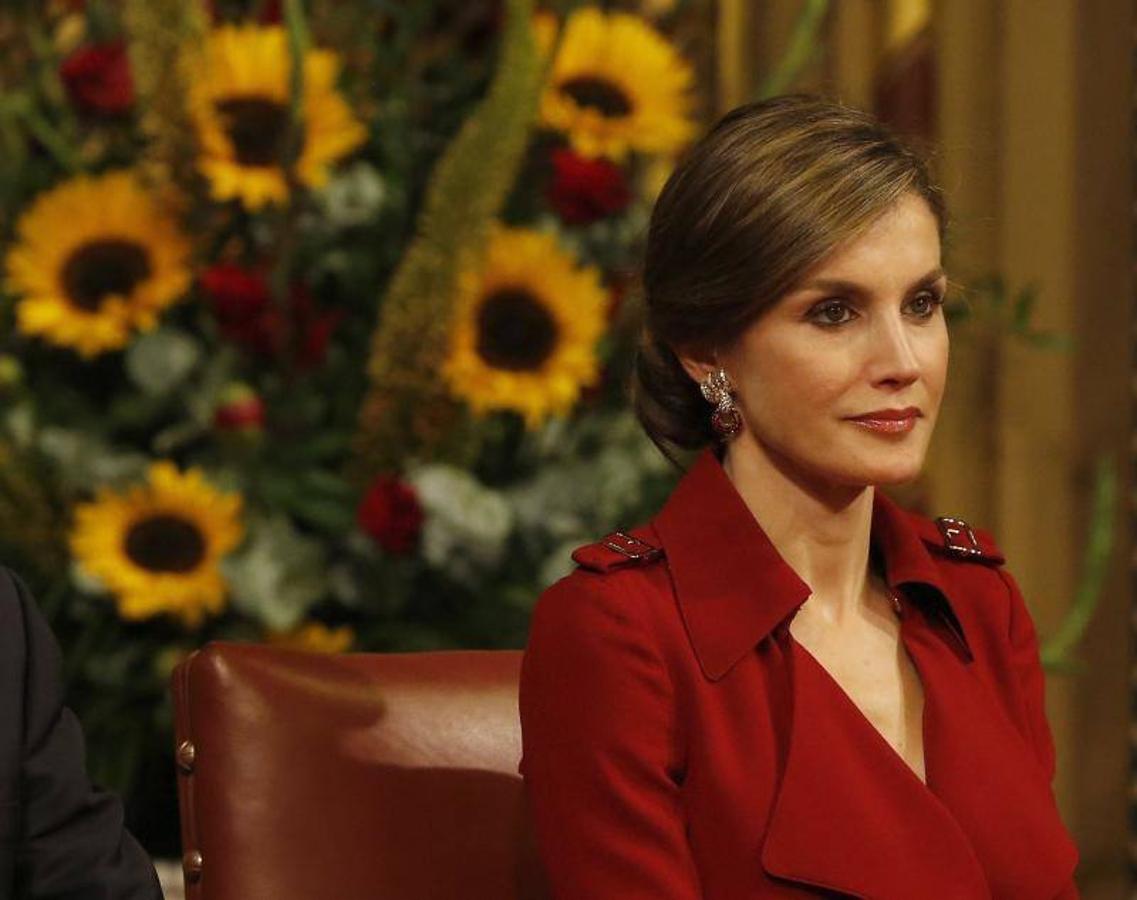 La Reina Letizia en la sesión conjunta extraordinaria de las dos Cámaras del Parlamento británico celebrada en la Royal Gallery del Palacio de Westminster,. 
