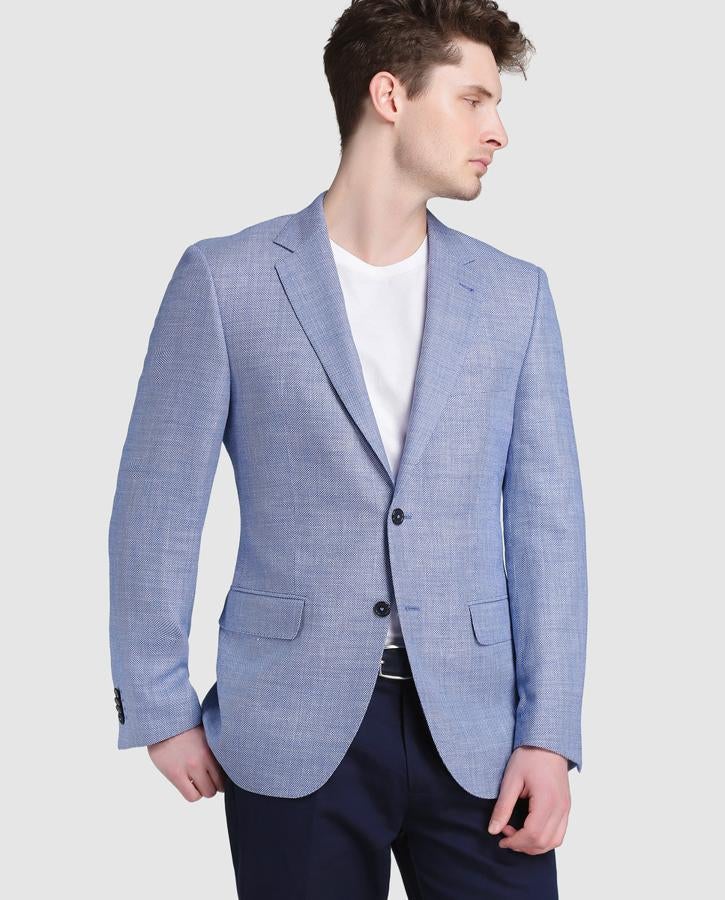 Americana de ojo de perdiz azul (183€)