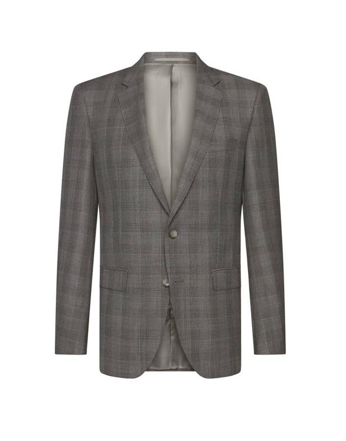 Americana a cuadros slim fit de la línea Tailored en lana virgen (454€)