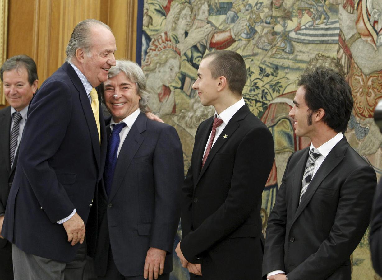 En el palacio de la Zarzuela, en el homenaje a algunos pilotos españoles. 