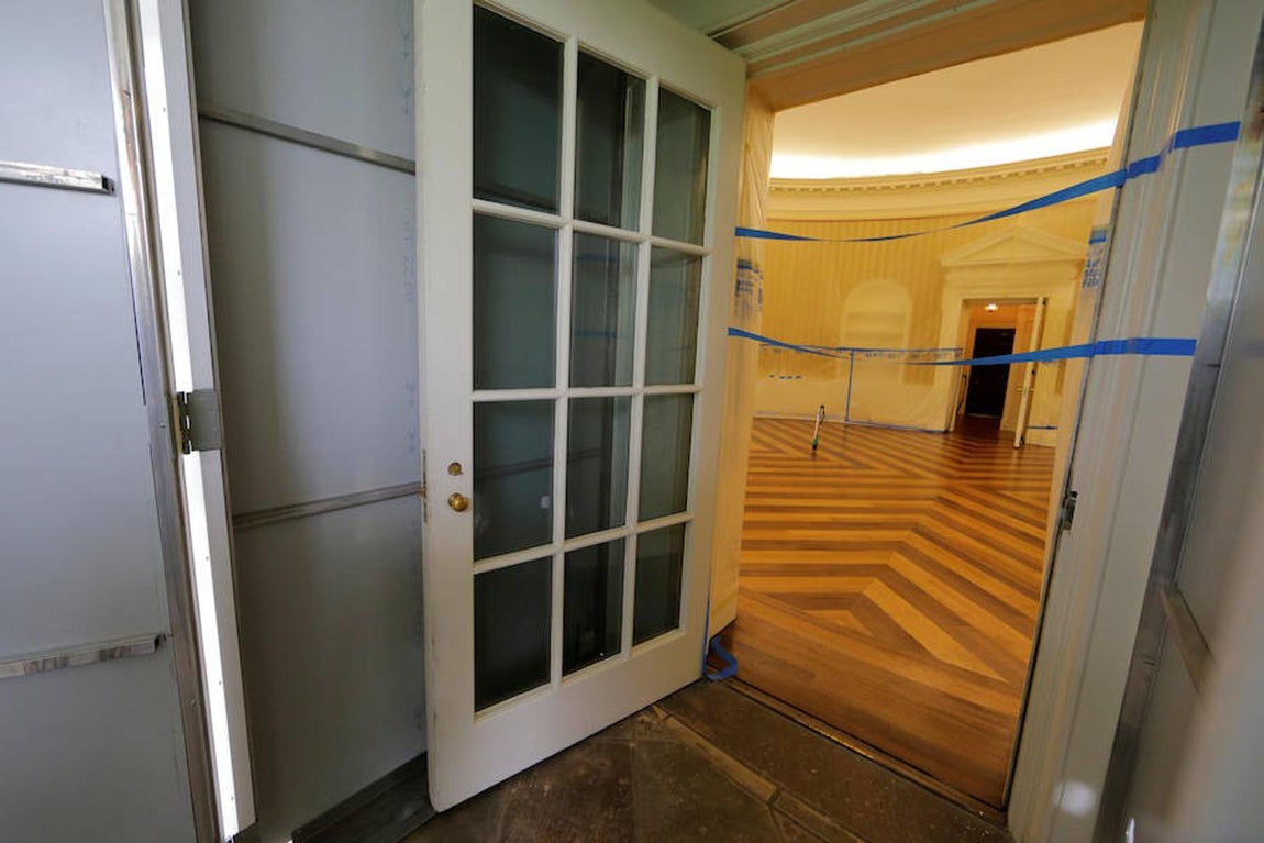 La entrada del Despacho Oval. 