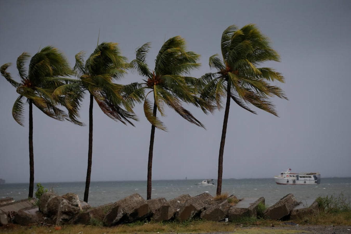 El fuerte viento provocado por el huracán Irma. 