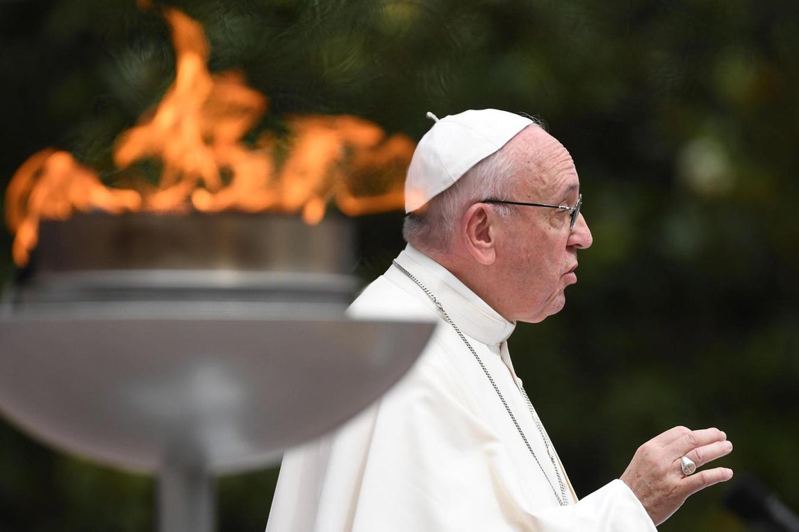 El Papa, durante uno de sus actos en la capital colombiana. 