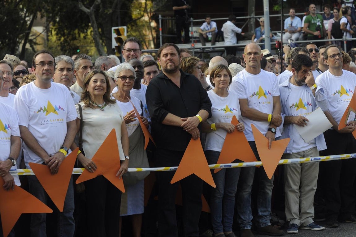 El vicepresidente de la Generalitat, Oriol Junqueras, durante la Diada de 2015. 