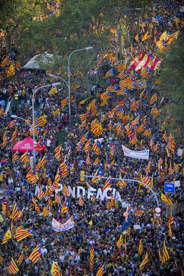 Una calle de Barcelona durante la Diada 2012. 