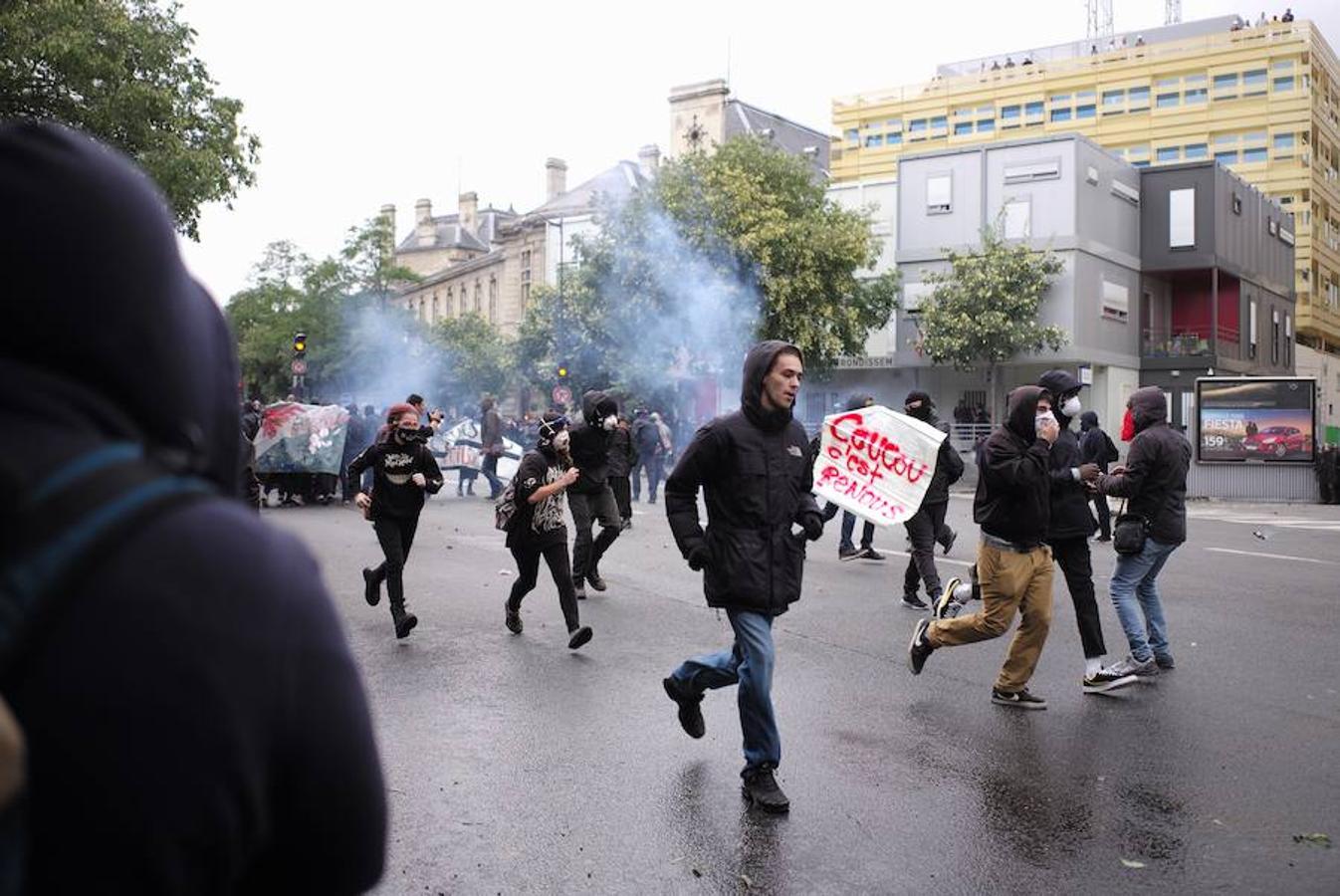 Manifestantes en las calles de Paris. 