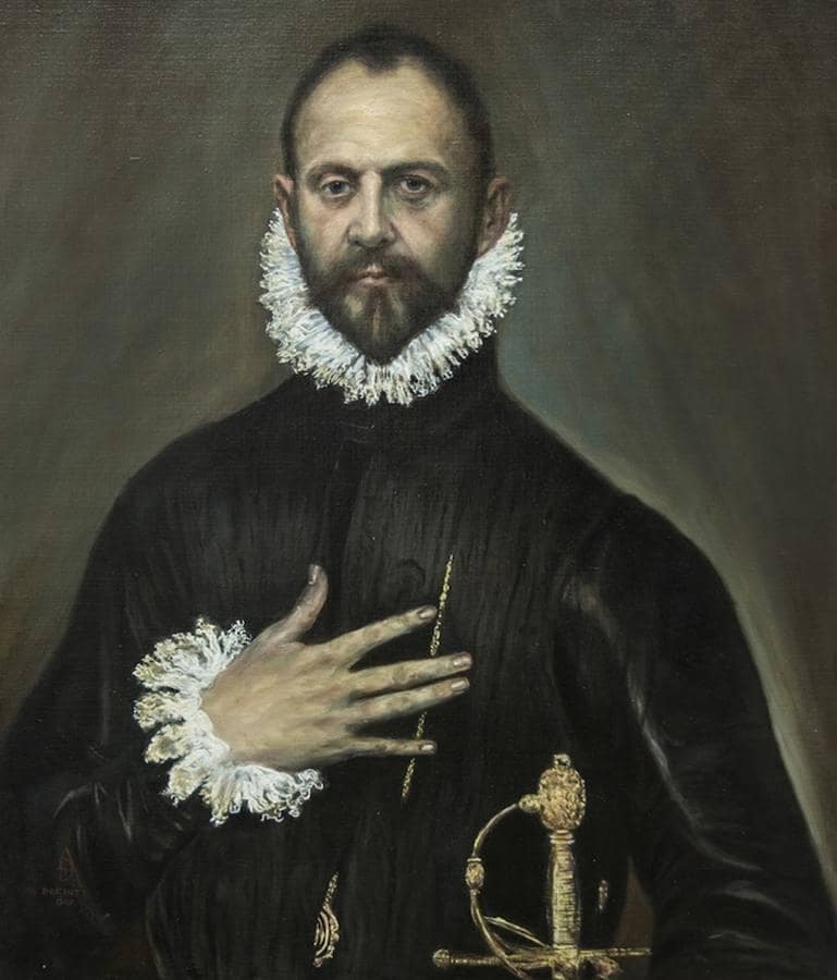 «El caballero de la mano en el pecho» de El Greco, con Kiko Matamoros. El dinero recaudado irá destinado a la Fundación Ramón Grosso (Niños y jóvenes con cualquier tipo de discapacidad o riesgo exclusión social). 