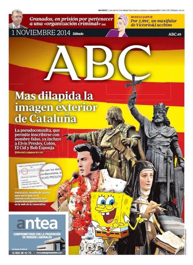 La consulta del 9 de noviembre de 2014 demostró ser una farsa incluso antes de realizarse. La pseudoconsulta permitió inscripciones con nombre falso, como Elvis Presley, Colón o El Cid. 