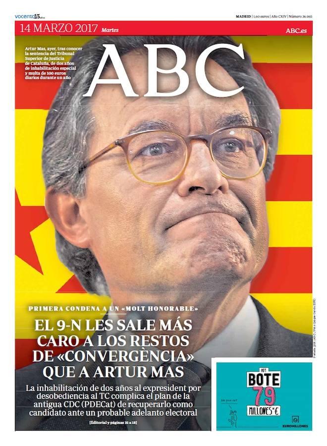 La condena a Artur Mas por desobediencia fue un asunto que se extendió durante meses. Fue inhabilitado y después le impusieron una fuerte multa. 